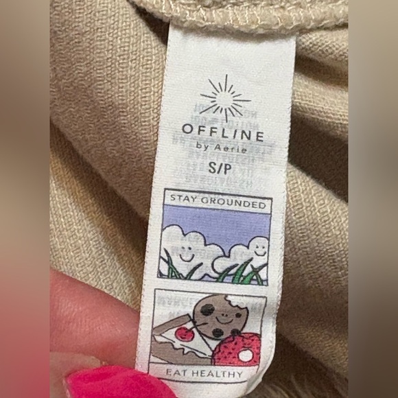 Aerie Beige Ribbed Pullover Quarter Zip size Small (oversized) - Picture 12 of 15